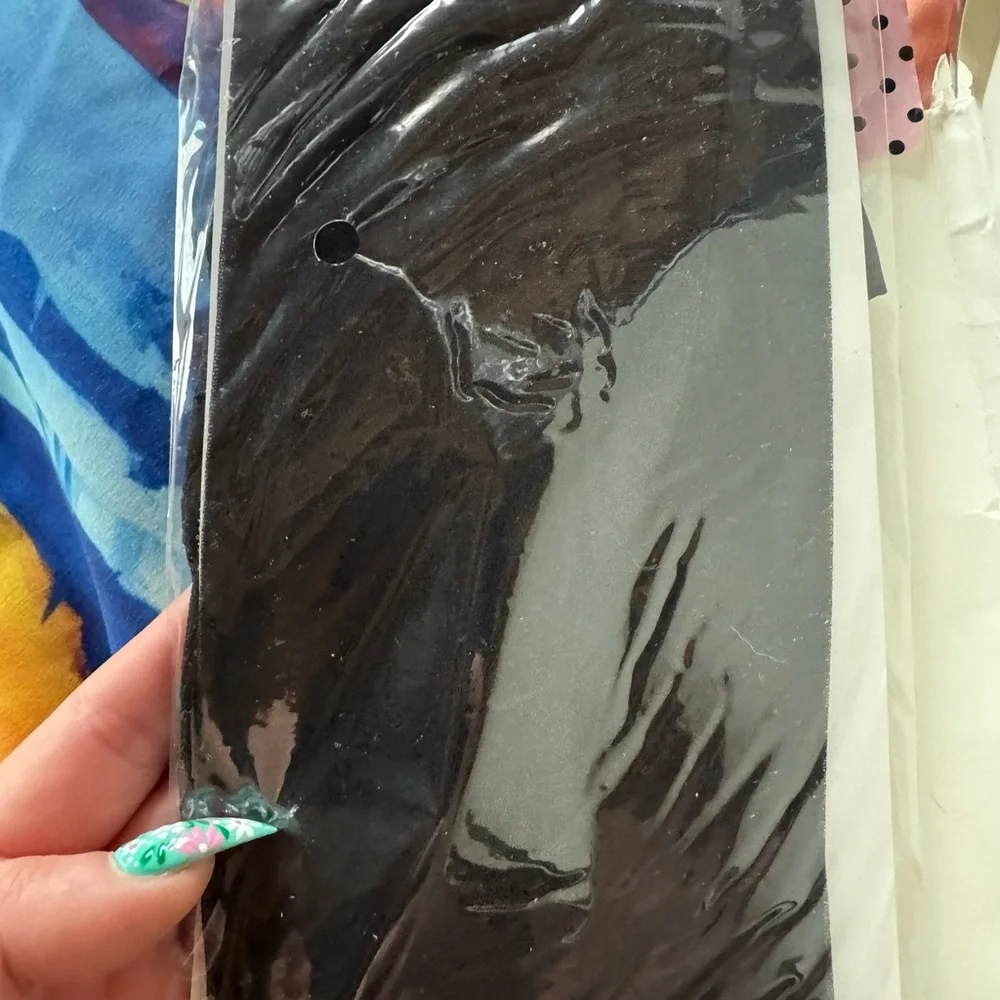 Seven Til Midnight Black Sheer Lace Thigh High Stockings Queen Size NWT